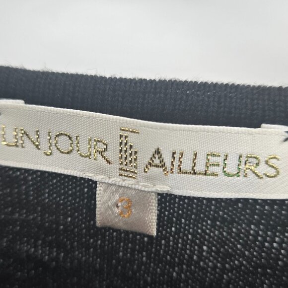 Un Jour Ailleurs Black Scottie Dog Wool Blend French Pullover Sweater Size 3 - Picture 5 of 7